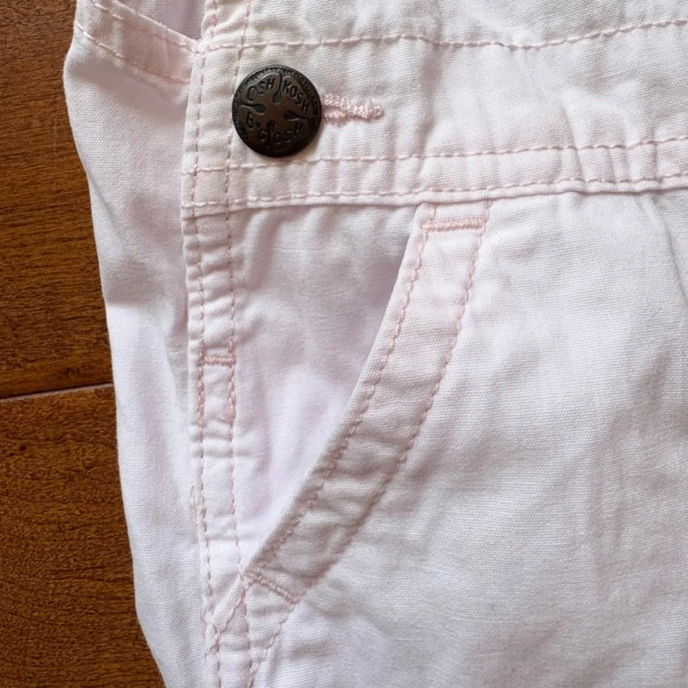 Oshkosh B'gosh Girls' 2T Heart-Print Knit Denim Overalls Pink‎
